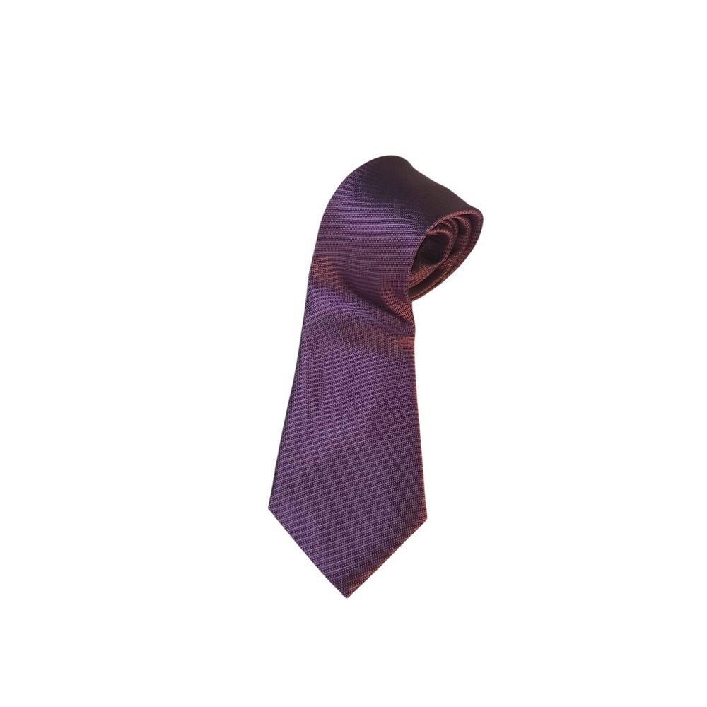 Michael Kors Mens Tie Necktie Designer Luxury Solid Purple Textured Stripes